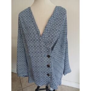 J.Jill Wearever side button top print 4X‎